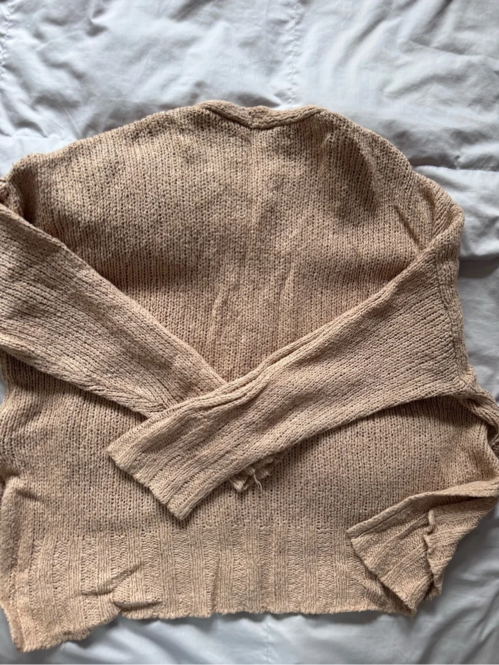 Urban Outfitters Camel Knit V-Neck Button Cardigan